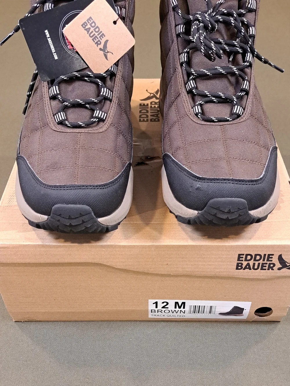 Eddie Bauer Track Quilted Boot - Color: Brown - Size: Men 12